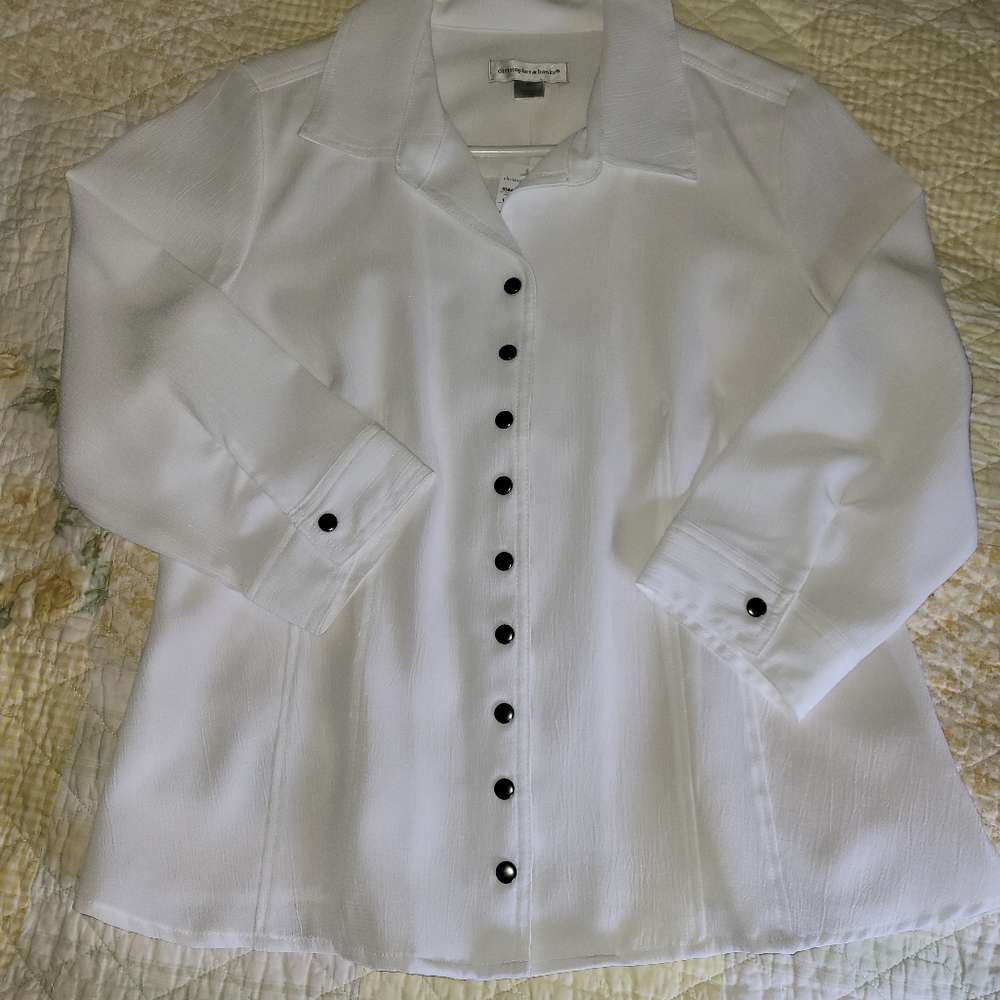 Christopher & Banks White blouse M